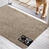 GORILLA GRIP SOAKSTOPPER Dog Door Mat, Machine Washable Rug Absorbent Doormat Captures Moisture Mud Dirt, Quick Dry Soft Chenille Entryway Rugs Indoor Entrance Mats for Dog Paws, 24×17 Black White(Beige)