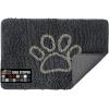 GORILLA GRIP SOAKSTOPPER Dog Door Mat, Machine Washable Rug Absorbent Doormat Captures Moisture Mud Dirt, Quick Dry Soft Chenille Entryway Rugs Indoor Entrance Mats for Dog Paws, 24×17 Black White(Charcoal)