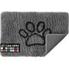 GORILLA GRIP SOAKSTOPPER Dog Door Mat, Machine Washable Rug Absorbent Doormat Captures Moisture Mud Dirt, Quick Dry Soft Chenille Entryway Rugs Indoor Entrance Mats for Dog Paws, 24×17 Black White(Grey)