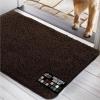 GORILLA GRIP SOAKSTOPPER Dog Door Mat, Machine Washable Rug Absorbent Doormat Captures Moisture Mud Dirt, Quick Dry Soft Chenille Entryway Rugs Indoor Entrance Mats for Dog Paws, 24×17 Black White(Brown)