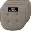 GORILLA GRIP Slip Resistant Chair Cushions, No Ties Required, Memory Foam Pads for Dining Room, Kitchen Table, Office, Rocking Chairs, Plush Seat Cover Cushion Pad, Home Decor, Set of 4, 16×16, Gray(Beige)