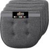 GORILLA GRIP Slip Resistant Chair Cushions, No Ties Required, Memory Foam Pads for Dining Room, Kitchen Table, Office, Rocking Chairs, Plush Seat Cover Cushion Pad, Home Decor, Set of 4, 16×16, Gray(Grey)