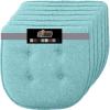 GORILLA GRIP Slip Resistant Chair Cushions, No Ties Required, Memory Foam Pads for Dining Room, Kitchen Table, Office, Rocking Chairs, Plush Seat Cover Cushion Pad, Home Decor, Set of 4, 16×16, Gray(Tufted Turquoise)