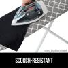 GORILLA GRIP The Original Ironing Board Cover and Pad, Silicone Coating, Thick Scorch Resistant Padding, Heavy Duty Iron Covers Standard Boards, Hook and Loop Fastener Strap, Silver, 15×54(Quatrefoil: Gray/White)