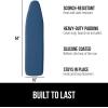GORILLA GRIP The Original Ironing Board Cover and Pad, Silicone Coating, Thick Scorch Resistant Padding, Heavy Duty Iron Covers Standard Boards, Hook and Loop Fastener Strap, Silver, 15×54(Navy)