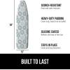 GORILLA GRIP The Original Ironing Board Cover and Pad, Silicone Coating, Thick Scorch Resistant Padding, Heavy Duty Iron Covers Standard Boards, Hook and Loop Fastener Strap, Silver, 15×54(Spiral: Gray/White/Turquoise)