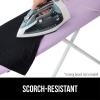 GORILLA GRIP The Original Ironing Board Cover and Pad, Silicone Coating, Thick Scorch Resistant Padding, Heavy Duty Iron Covers Standard Boards, Hook and Loop Fastener Strap, Silver, 15×54(Light Purple)