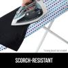 GORILLA GRIP The Original Ironing Board Cover and Pad, Silicone Coating, Thick Scorch Resistant Padding, Heavy Duty Iron Covers Standard Boards, Hook and Loop Fastener Strap, Silver, 15×54(Blue Dots)