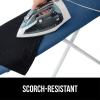 GORILLA GRIP The Original Ironing Board Cover and Pad, Silicone Coating, Thick Scorch Resistant Padding, Heavy Duty Iron Covers Standard Boards, Hook and Loop Fastener Strap, Silver, 15×54(Navy)