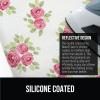 GORILLA GRIP The Original Ironing Board Cover and Pad, Silicone Coating, Thick Scorch Resistant Padding, Heavy Duty Iron Covers Standard Boards, Hook and Loop Fastener Strap, Silver, 15×54(Pink Floral)
