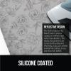 GORILLA GRIP The Original Ironing Board Cover and Pad, Silicone Coating, Thick Scorch Resistant Padding, Heavy Duty Iron Covers Standard Boards, Hook and Loop Fastener Strap, Silver, 15×54(Gray Floral)