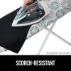 GORILLA GRIP The Original Ironing Board Cover and Pad, Silicone Coating, Thick Scorch Resistant Padding, Heavy Duty Iron Covers Standard Boards, Hook and Loop Fastener Strap, Silver, 15×54(Spiral: Gray/White/Turquoise)