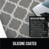 GORILLA GRIP The Original Ironing Board Cover and Pad, Silicone Coating, Thick Scorch Resistant Padding, Heavy Duty Iron Covers Standard Boards, Hook and Loop Fastener Strap, Silver, 15×54(Quatrefoil: Gray/White)
