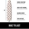 GORILLA GRIP The Original Ironing Board Cover and Pad, Silicone Coating, Thick Scorch Resistant Padding, Heavy Duty Iron Covers Standard Boards, Hook and Loop Fastener Strap, Silver, 15×54(Pink Floral)