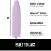 GORILLA GRIP The Original Ironing Board Cover and Pad, Silicone Coating, Thick Scorch Resistant Padding, Heavy Duty Iron Covers Standard Boards, Hook and Loop Fastener Strap, Silver, 15×54(Light Purple)