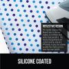 GORILLA GRIP The Original Ironing Board Cover and Pad, Silicone Coating, Thick Scorch Resistant Padding, Heavy Duty Iron Covers Standard Boards, Hook and Loop Fastener Strap, Silver, 15×54(Blue Dots)