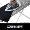 GORILLA GRIP The Original Ironing Board Cover and Pad, Silicone Coating, Thick Scorch Resistant Padding, Heavy Duty Iron Covers Standard Boards, Hook and Loop Fastener Strap, Silver, 15×54(Gray Floral)