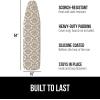 GORILLA GRIP The Original Ironing Board Cover and Pad, Silicone Coating, Thick Scorch Resistant Padding, Heavy Duty Iron Covers Standard Boards, Hook and Loop Fastener Strap, Silver, 15×54(Damask)