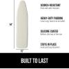 GORILLA GRIP The Original Ironing Board Cover and Pad, Silicone Coating, Thick Scorch Resistant Padding, Heavy Duty Iron Covers Standard Boards, Hook and Loop Fastener Strap, Silver, 15×54(Linen)