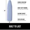GORILLA GRIP The Original Ironing Board Cover and Pad, Silicone Coating, Thick Scorch Resistant Padding, Heavy Duty Iron Covers Standard Boards, Hook and Loop Fastener Strap, Silver, 15×54(Blue)