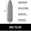 GORILLA GRIP The Original Ironing Board Cover and Pad, Silicone Coating, Thick Scorch Resistant Padding, Heavy Duty Iron Covers Standard Boards, Hook and Loop Fastener Strap, Silver, 15×54(Dots)