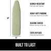 GORILLA GRIP The Original Ironing Board Cover and Pad, Silicone Coating, Thick Scorch Resistant Padding, Heavy Duty Iron Covers Standard Boards, Hook and Loop Fastener Strap, Silver, 15×54(Sage)