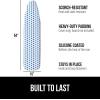 GORILLA GRIP The Original Ironing Board Cover and Pad, Silicone Coating, Thick Scorch Resistant Padding, Heavy Duty Iron Covers Standard Boards, Hook and Loop Fastener Strap, Silver, 15×54(Blue Dots)