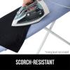 GORILLA GRIP The Original Ironing Board Cover and Pad, Silicone Coating, Thick Scorch Resistant Padding, Heavy Duty Iron Covers Standard Boards, Hook and Loop Fastener Strap, Silver, 15×54(Blue)