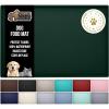 GORILLA GRIP 100% Waterproof Raised Edge BPA Free Silicone Pet Feeding Mat, Dog Cat Food Mats Contain Spills Protects Floors, Placemats for Cats and Dogs Water Bowl, Pets Accessories 18.5×11.5 Gray(Hunter Green)
