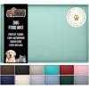 GORILLA GRIP 100% Waterproof Raised Edge BPA Free Silicone Pet Feeding Mat, Dog Cat Food Mats Contain Spills Protects Floors, Placemats for Cats and Dogs Water Bowl, Pets Accessories 18.5×11.5 Gray(Mint)