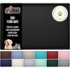 GORILLA GRIP 100% Waterproof Raised Edge BPA Free Silicone Pet Feeding Mat, Dog Cat Food Mats Contain Spills Protects Floors, Placemats for Cats and Dogs Water Bowl, Pets Accessories 18.5×11.5 Gray(Black)