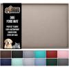 GORILLA GRIP 100% Waterproof Raised Edge BPA Free Silicone Pet Feeding Mat, Dog Cat Food Mats Contain Spills Protects Floors, Placemats for Cats and Dogs Water Bowl, Pets Accessories 18.5×11.5 Gray(Beige)