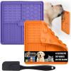 GORILLA GRIP BPA Free Silicone Lick Mat for Dogs, 49 Powerful Grip Suction Cups, Dishwasher and Freezer Safe Flexible Licking Pad for Dog Baths, Cat Grooming, Nail Trimming, Orange Purple 2 Pack(. Orange/Purple)