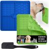 GORILLA GRIP BPA Free Silicone Lick Mat for Dogs, 49 Powerful Grip Suction Cups, Dishwasher and Freezer Safe Flexible Licking Pad for Dog Baths, Cat Grooming, Nail Trimming, Turquoise Pink 2 Pack(. Royal Blue/Green)