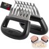 GORILLA GRIP BPA-Free Chicken Shredder Meat Claws, Sharp Stainless Steel Food Shredding Fork, Carve Turkey, Ham, Shred Pulled Pork, Stocking Stuffer Holiday Gift for Men, Kitchen Smoker BBQ Tool Black(Black)