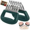 GORILLA GRIP BPA-Free Chicken Shredder Meat Claws, Sharp Stainless Steel Food Shredding Fork, Carve Turkey, Ham, Shred Pulled Pork, Stocking Stuffer Holiday Gift for Men, Kitchen Smoker BBQ Tool Black(Hunter Green)