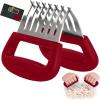 GORILLA GRIP BPA-Free Chicken Shredder Meat Claws, Sharp Stainless Steel Food Shredding Fork, Carve Turkey, Ham, Shred Pulled Pork, Stocking Stuffer Holiday Gift for Men, Kitchen Smoker BBQ Tool Black(Red)