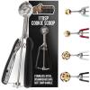 GORILLA GRIP BPA-Free Stainless Steel Cookie Scoop, 2 TBSP Scooper #40, Soft Grip Handle, Easy Food Release, Create Even Portion Sizes, Multipurpose Kitchen Melon Baller, Meatball Spring Scoops, Black(Black)