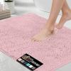 GORILLA GRIP Bath Rug Mat 36×24, Thick Absorbent Chenille, Quick Dry Microfiber Mats, Rubber Backing Washable Shower Floor Rugs, Bathmat Runner, US Designed Bathroom Home Decor Accessories Gray Beige(Light Pink)
