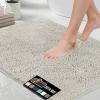 GORILLA GRIP Bath Rug Mat 36×24, Thick Absorbent Chenille, Quick Dry Microfiber Mats, Rubber Backing Washable Shower Floor Rugs, Bathmat Runner, US Designed Bathroom Home Decor Accessories Gray Beige(Dusty Cloud)
