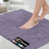GORILLA GRIP Bath Rug Mat 36×24, Thick Absorbent Chenille, Quick Dry Microfiber Mats, Rubber Backing Washable Shower Floor Rugs, Bathmat Runner, US Designed Bathroom Home Decor Accessories Gray Beige(Light Purple)