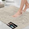 GORILLA GRIP Bath Rug Mat 36×24, Thick Absorbent Chenille, Quick Dry Microfiber Mats, Rubber Backing Washable Shower Floor Rugs, Bathmat Runner, US Designed Bathroom Home Decor Accessories Gray Beige(Ivory)
