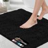 GORILLA GRIP Bath Rug Mat 36×24, Thick Absorbent Chenille, Quick Dry Microfiber Mats, Rubber Backing Washable Shower Floor Rugs, Bathmat Runner, US Designed Bathroom Home Decor Accessories Gray Beige(Black)