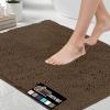 GORILLA GRIP Bath Rug Mat 36×24, Thick Absorbent Chenille, Quick Dry Microfiber Mats, Rubber Backing Washable Shower Floor Rugs, Bathmat Runner, US Designed Bathroom Home Decor Accessories Gray Beige(Brown)