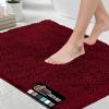 GORILLA GRIP Bath Rug Mat 36×24, Thick Absorbent Chenille, Quick Dry Microfiber Mats, Rubber Backing Washable Shower Floor Rugs, Bathmat Runner, US Designed Bathroom Home Decor Accessories Gray Beige(Burgundy)