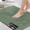 GORILLA GRIP Bath Rug Mat 36×24, Thick Absorbent Chenille, Quick Dry Microfiber Mats, Rubber Backing Washable Shower Floor Rugs, Bathmat Runner, US Designed Bathroom Home Decor Accessories Gray Beige(Sage)