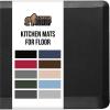GORILLA GRIP Comfortable Cushioned Kitchen Mats for Floor, Waterproof and Stain Resistant Soft Top, 3/4 Inch Thick Ergonomic Standing Desk Anti Fatigue Mat, Foam Supports Ankles and Feet, 20×32, Grey(Black)