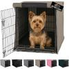 GORILLA GRIP Dog Crate Covers Compatible with Amazon Basics Dog Crates, All Sides Open, Privacy Cover Fits 36″ Wire Kennel, Breathable Mesh Windows, Light Reducing Puppy Training Cage Topper, Black(Light Taupe)