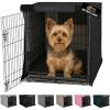 GORILLA GRIP Dog Crate Covers Compatible with Amazon Basics Dog Crates, All Sides Open, Privacy Cover Fits 36″ Wire Kennel, Breathable Mesh Windows, Light Reducing Puppy Training Cage Topper, Black(Black)