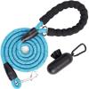 GORILLA GRIP Dog Leash, Heavy Duty Reflective Rope Leashes for Large, Medium, Small Breed Dogs, Puppy Training Essential for Walks, Hikes, Soft Handle, Rotating Metal Clip, Waste Bag Dispenser, Blue(Blue)